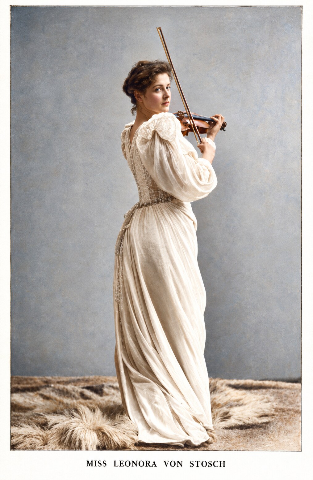 Young Leonora von Stosch, later Lady Speyer, holding a violin